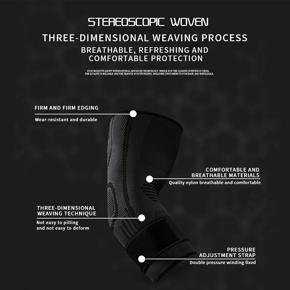 1pc Elastoplast Elbow Support with Adjustable Strip Brace Arm Comfort Support - Black