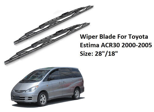 One Pair Front Soft Silicone Wiper For Toyota Estima ACR30 2000 - 2005 (28" / 18")