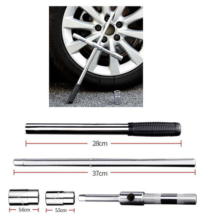 Extendable tyre wrench wheel nut wrench kit