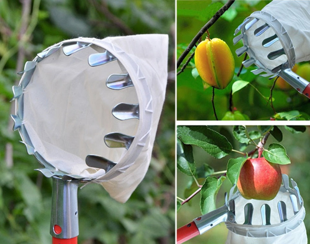 Orchard Gardening Fruit Picker Fruit Gather Catcher Tool with Collection Pouch
