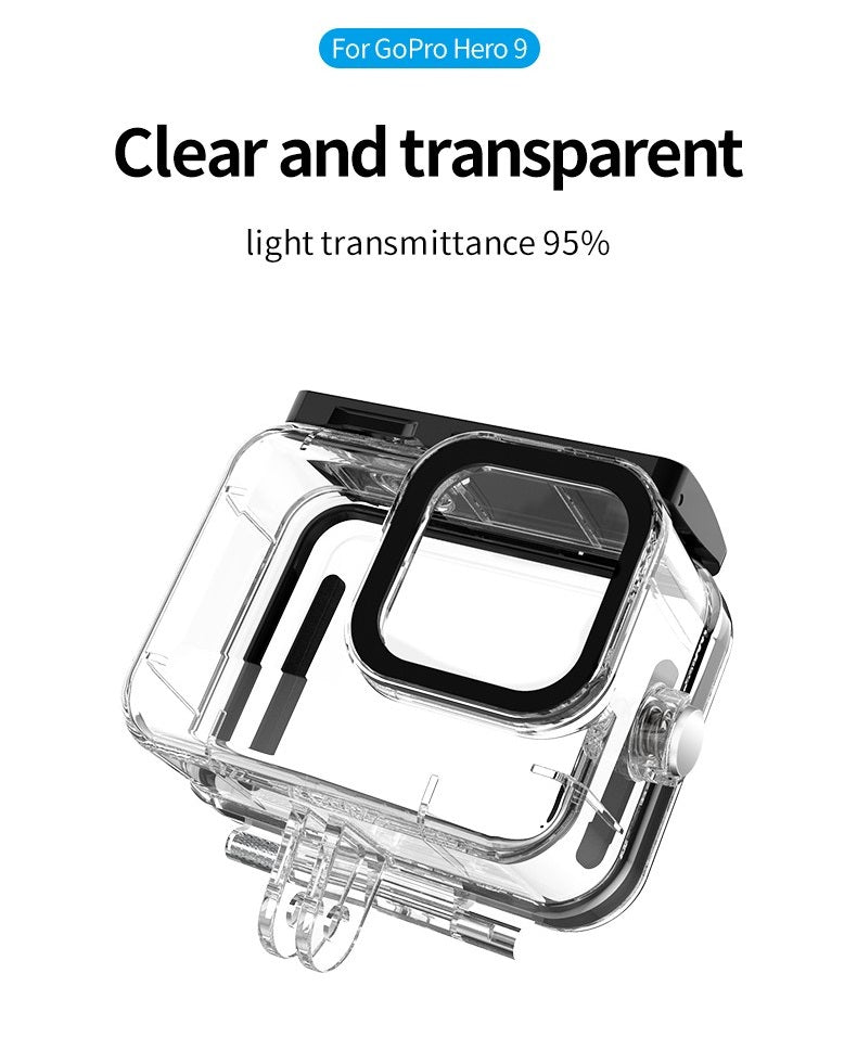 Telesin Brand GoPro 45m waterproof protective housing case for Hero 9/10/11/12/13 black