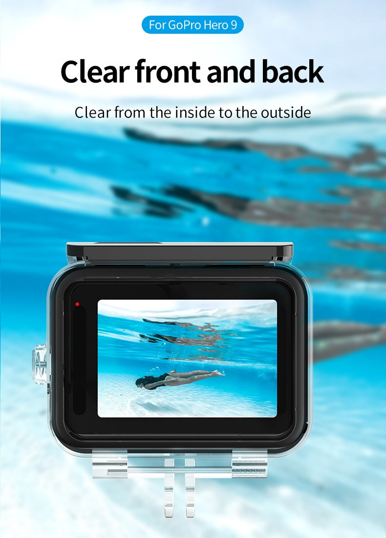 Telesin Brand GoPro 45m waterproof protective housing case for Hero 9/10/11/12/13 black