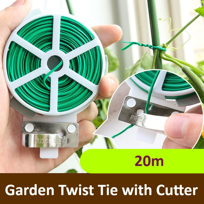 30 Pack Fruit Protection Bags 20x30cm + 20m Garden Twist Tie with Cutter – Reusable Anti-Bird & Pest Control Mesh Bags for Grapes Strawberries Figs with Plant Tying Wire for Gardening