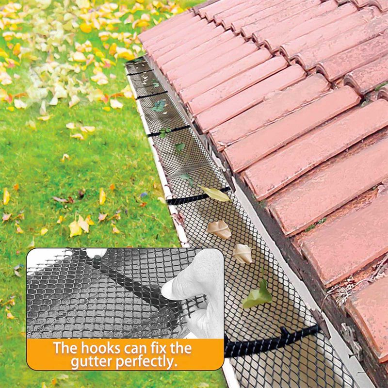 6m x 150mm Gutter Guard Mesh Protector with 10 fixed hooks