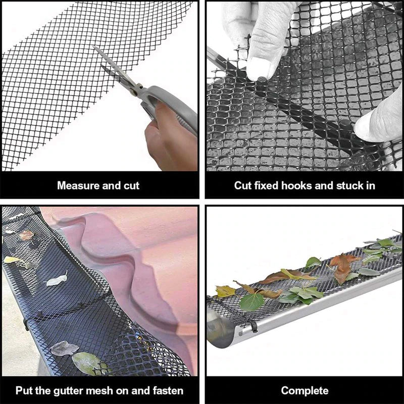 6m x 150mm Gutter Guard Mesh Protector with 10 fixed hooks