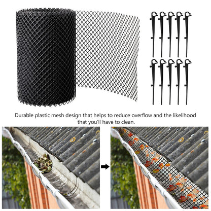 6m x 150mm Gutter Guard Mesh Protector with 10 fixed hooks