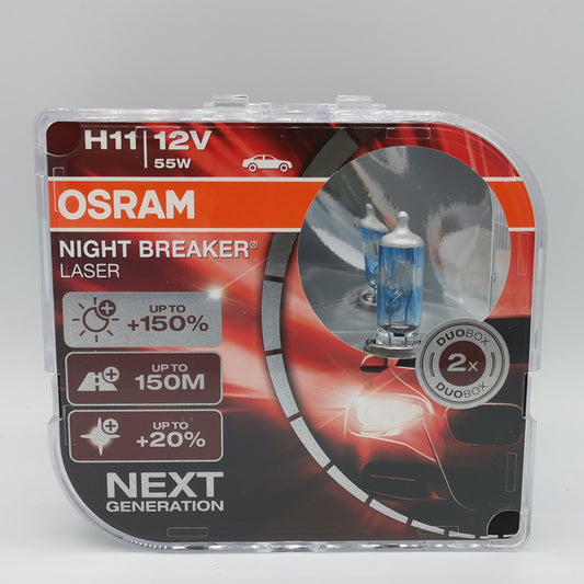 Genuine OSRAM Night Breaker Laser - H11, 12V, 55W, PGJ19-2 64211NL-HCB pack of 2