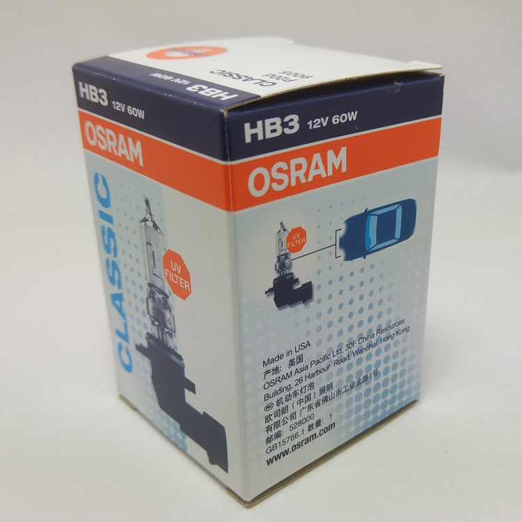 Made in USA Osram Halogen Globe headlight bulb - HB3 9005 12V 60W P20d CLC