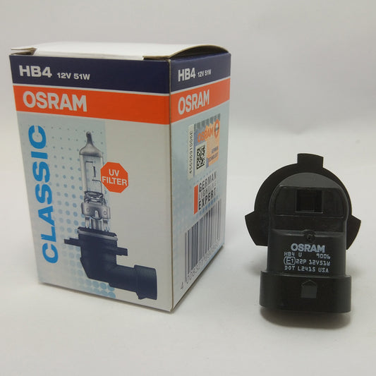 Made in USA Osram Halogen Globe headlight bulb - HB4 9006 12V 51W P22d CLC