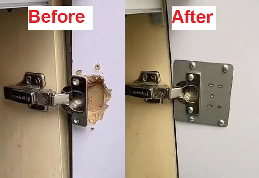 Cabinet Door Hinge Repair Plate with screws