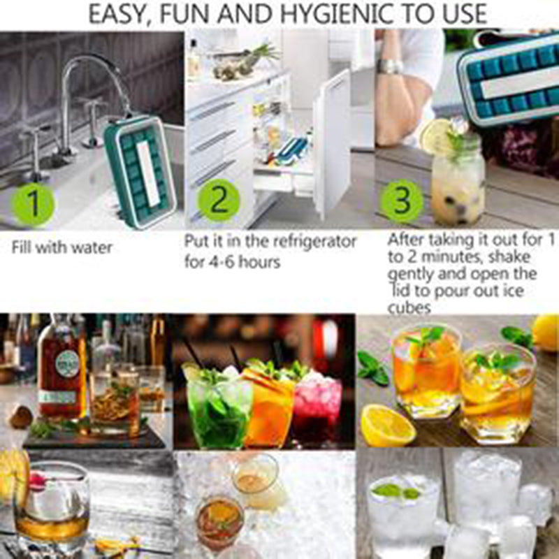 Ice Cube Tray Ice Cube Maker Mold ---FILL→FROZEN→PULL