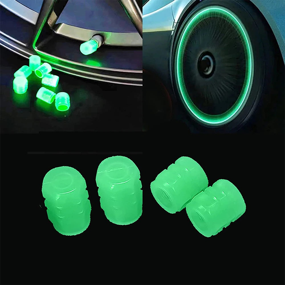 4pcs Universal Luminous Tyre Valve Cap for Car and Motorcycle Bike