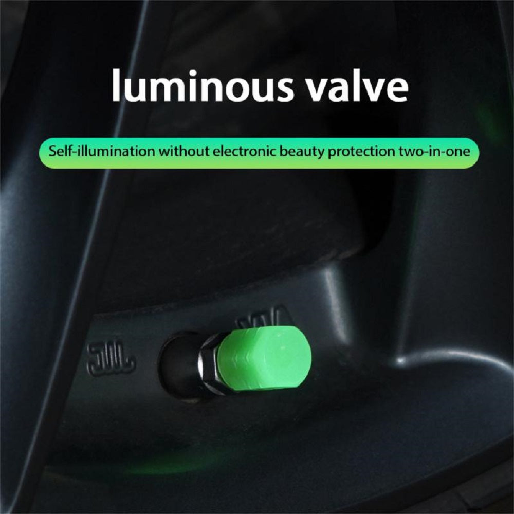 4pcs Universal Luminous Tyre Valve Cap for Car and Motorcycle Bike
