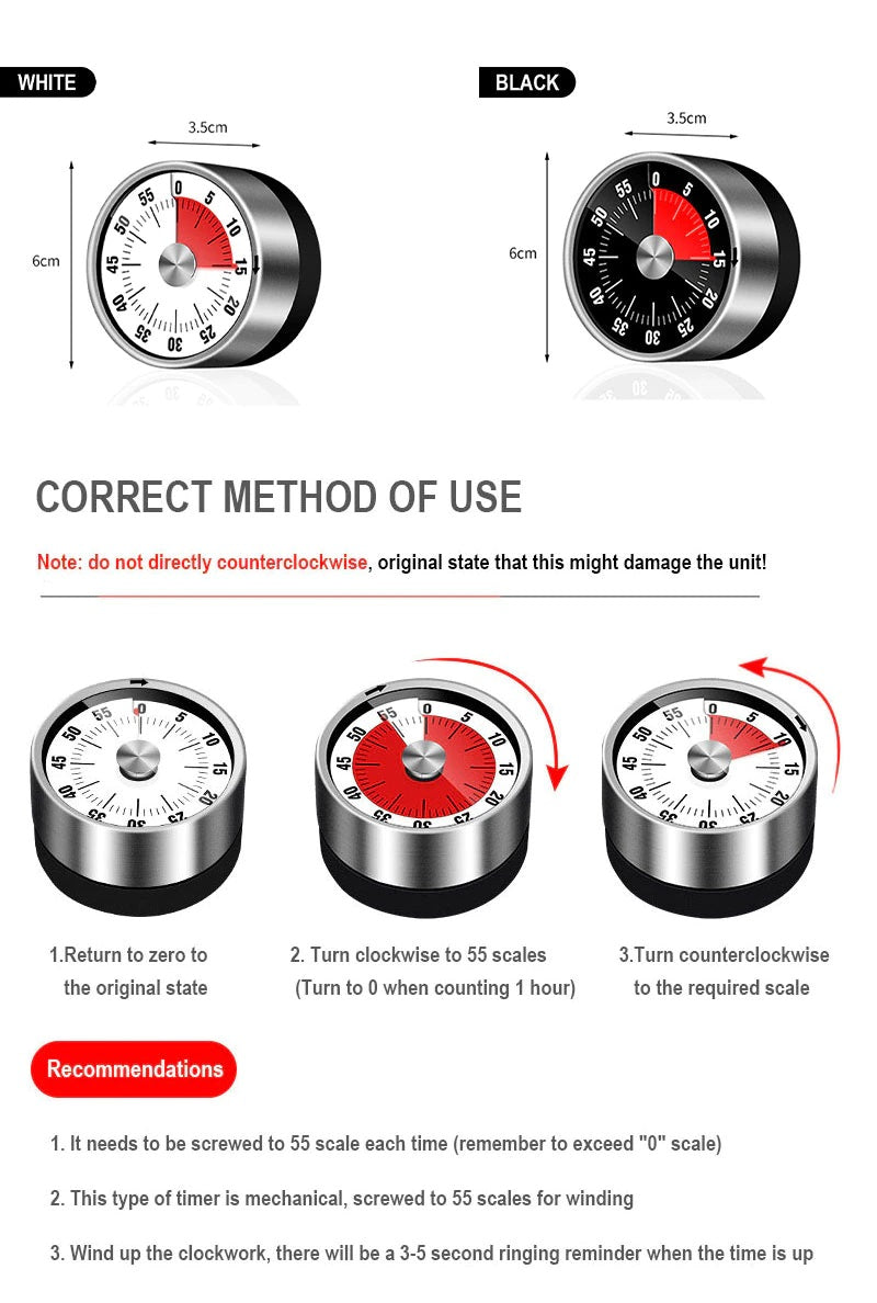 Magnetic Mechanical 60 Minutes Kitchen timer Cooking timer