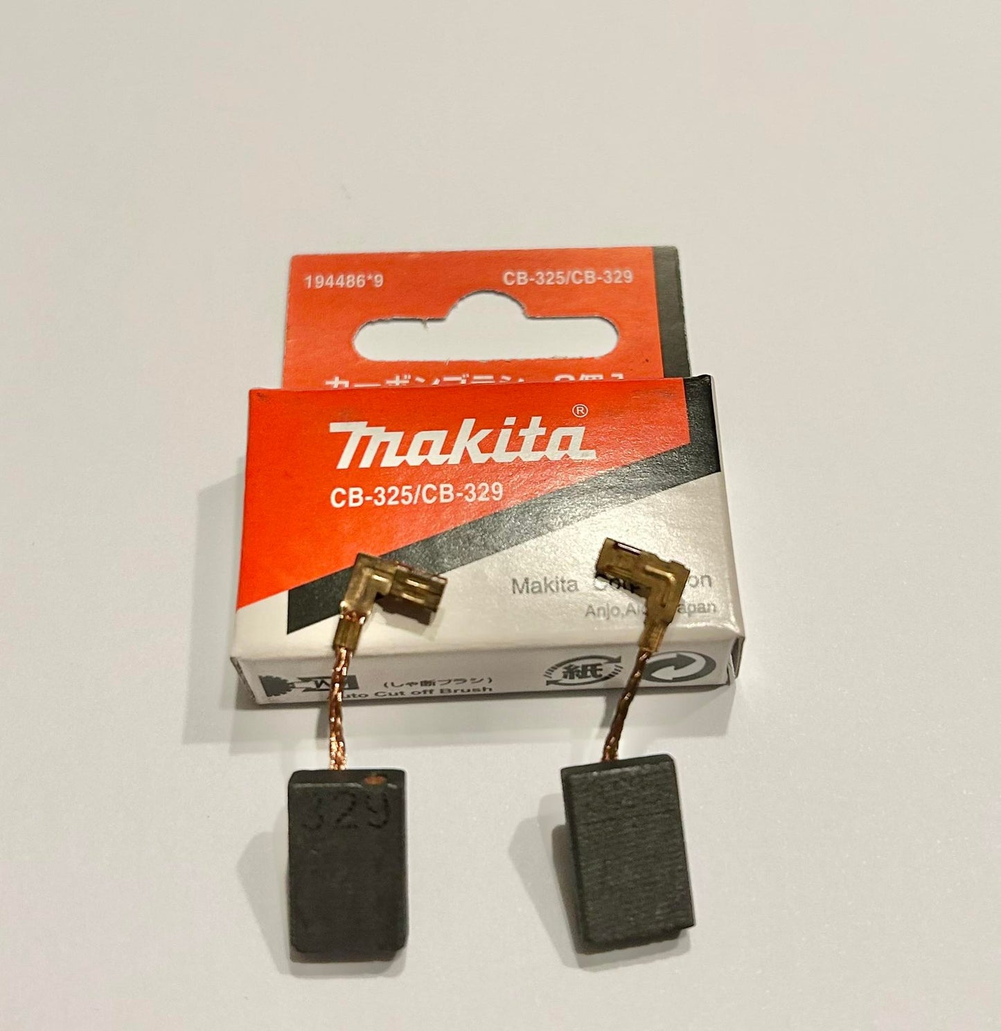 1 Pair Genuine Makita Carbon Brushes CB325 / CB329 with cut off