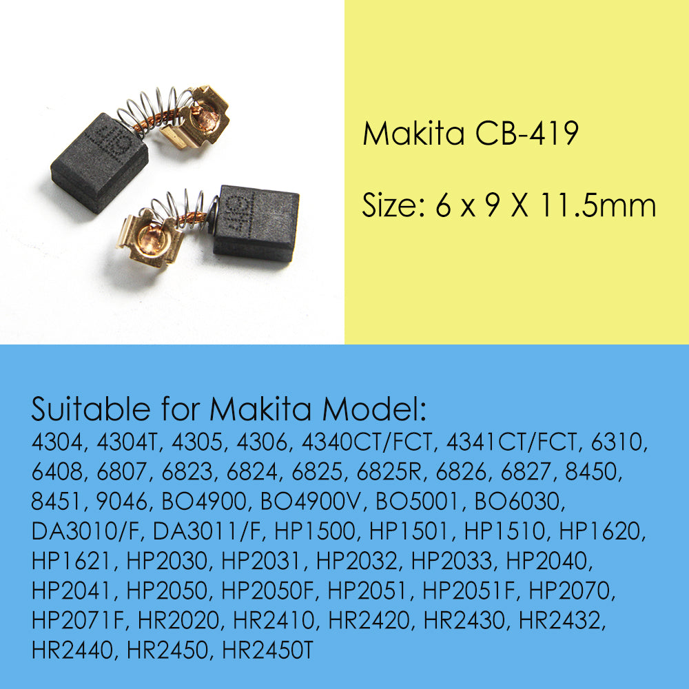 1 Pair Genuine Makita CB419 Carbon Brushes