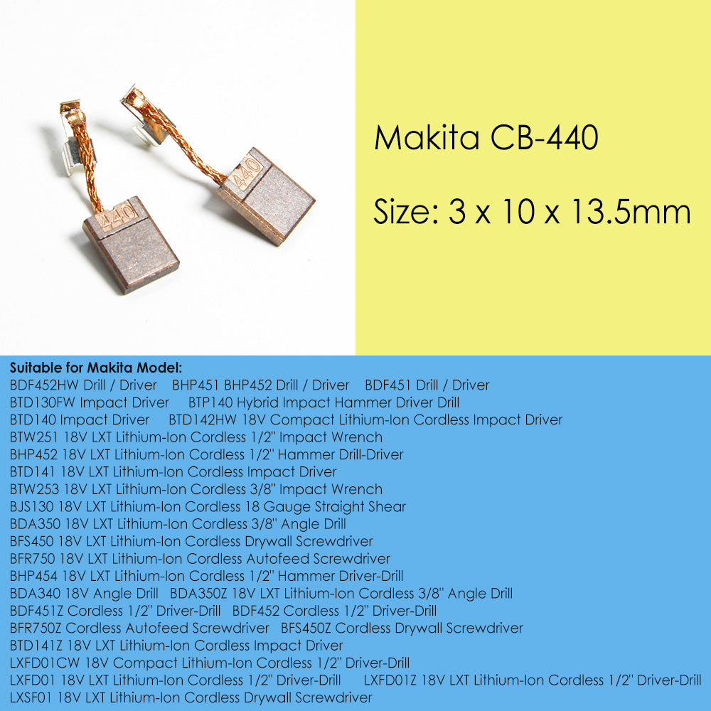1 Pair Genuine Makita CB440 Carbon Brushes