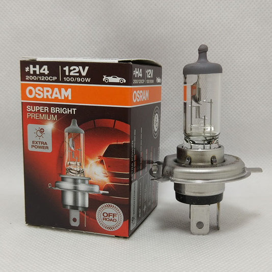 Germany made Osram Halogen Globe headlight bulbs - H4, 12V, 100/90W, 62204SBP