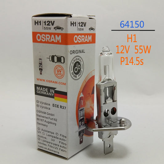 Made in Germany Osram Halogen Globe headlight bulb - H1, 12V, 55W, 64150
