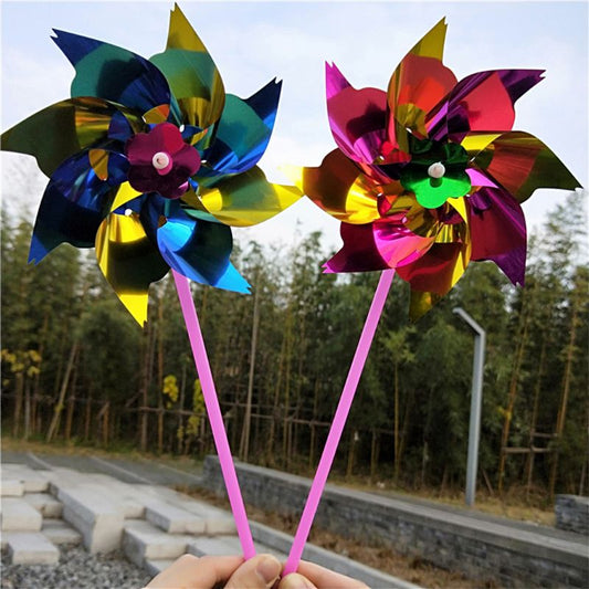 10sets Plastic Windmill Pinwheel Wind Spinner Kids Gift Toy Party Decor