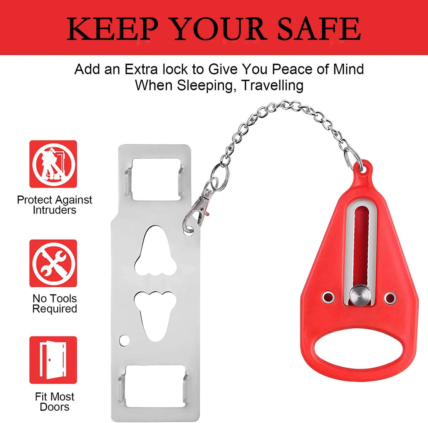 Portable Door Lock for motel, hotel and Airbnb