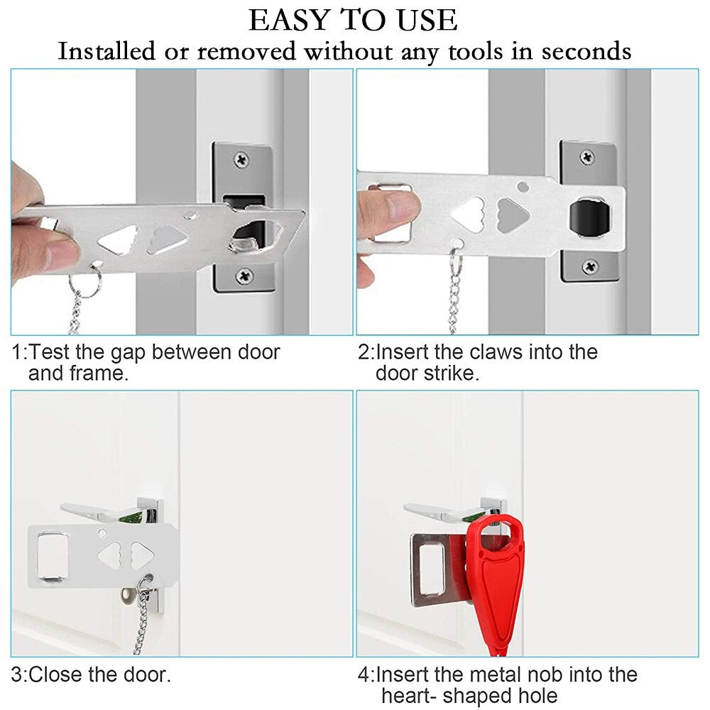 Portable Door Lock for motel, hotel and Airbnb