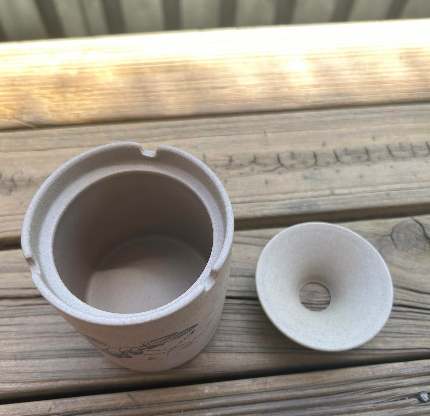 Pottery Ashtray with windshield