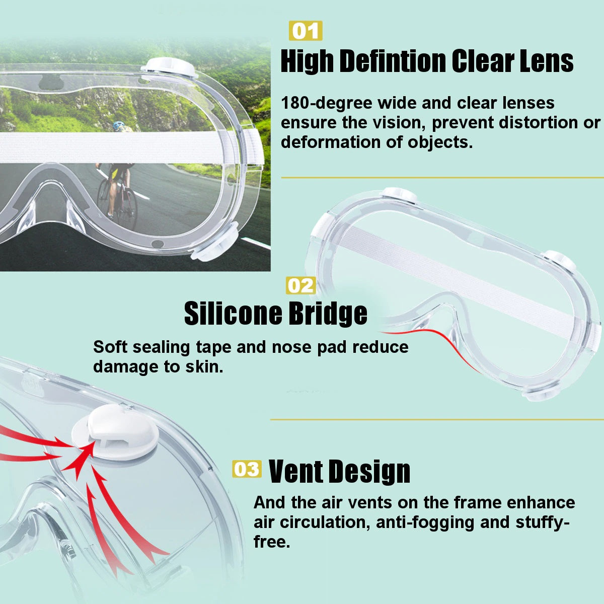 Protective Safety Glasses Anti Virus Work Clear Glasses goggle