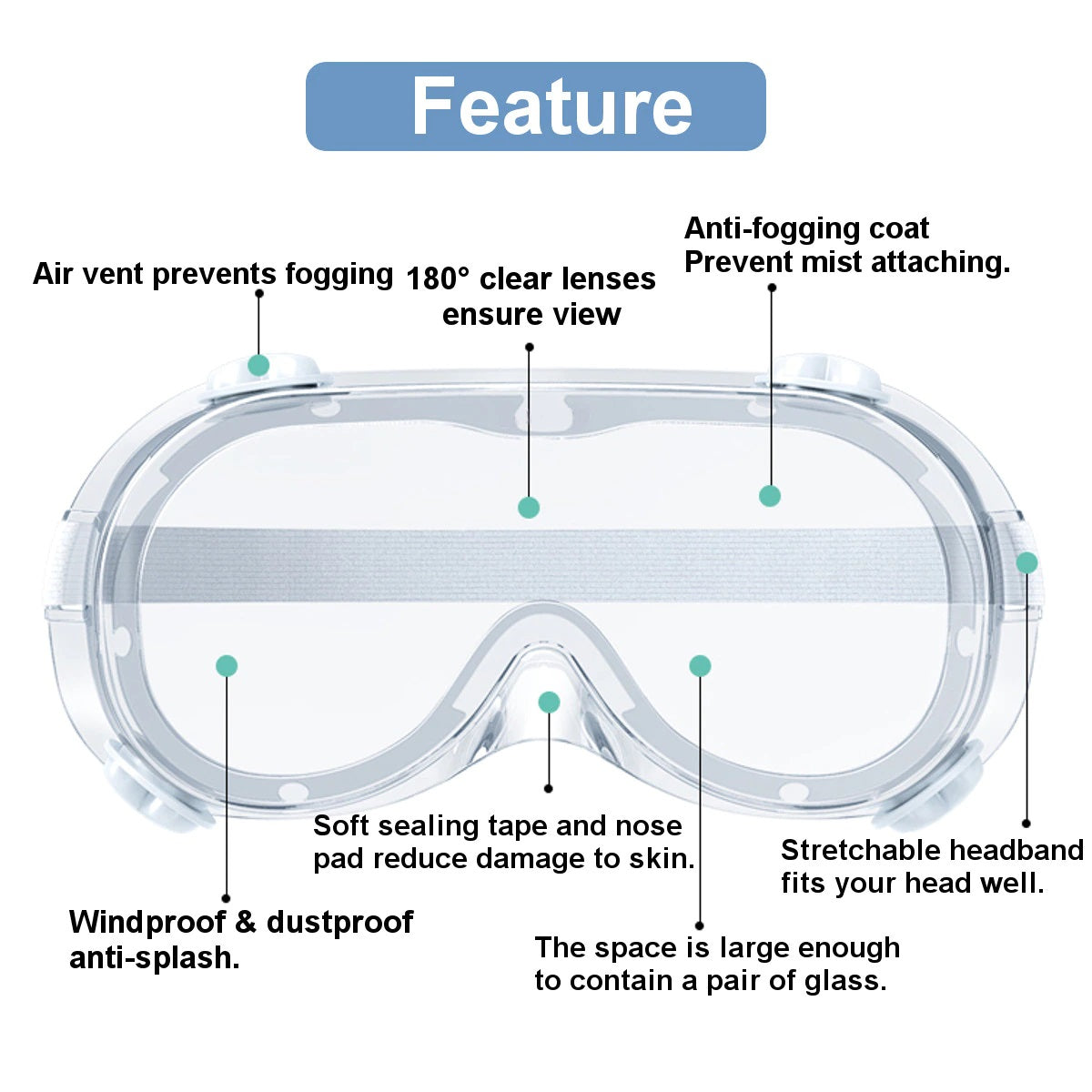 Protective Safety Glasses Anti Virus Work Clear Glasses goggle