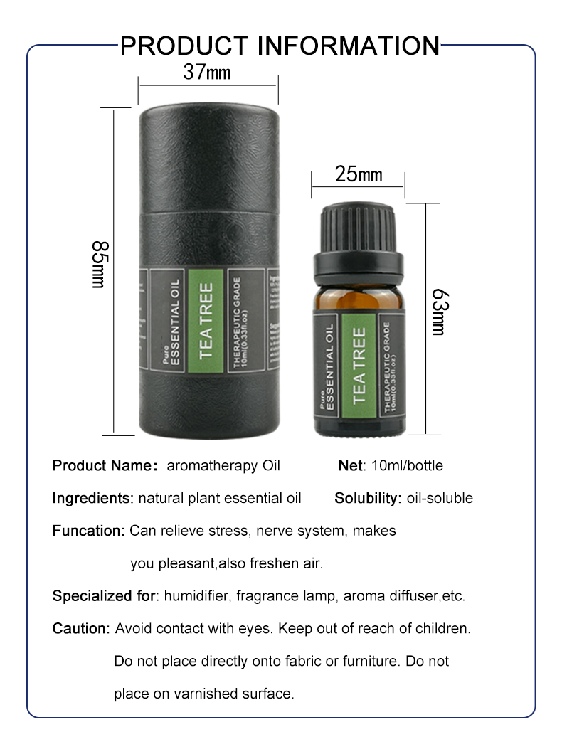 Pure Natural Essential Oils Natural Plant Aroma Aromatherapy Oil - 10ml