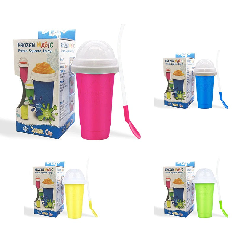 Quick-Frozen Slushy Maker Cup Squeeze Smoothie Shake Cups