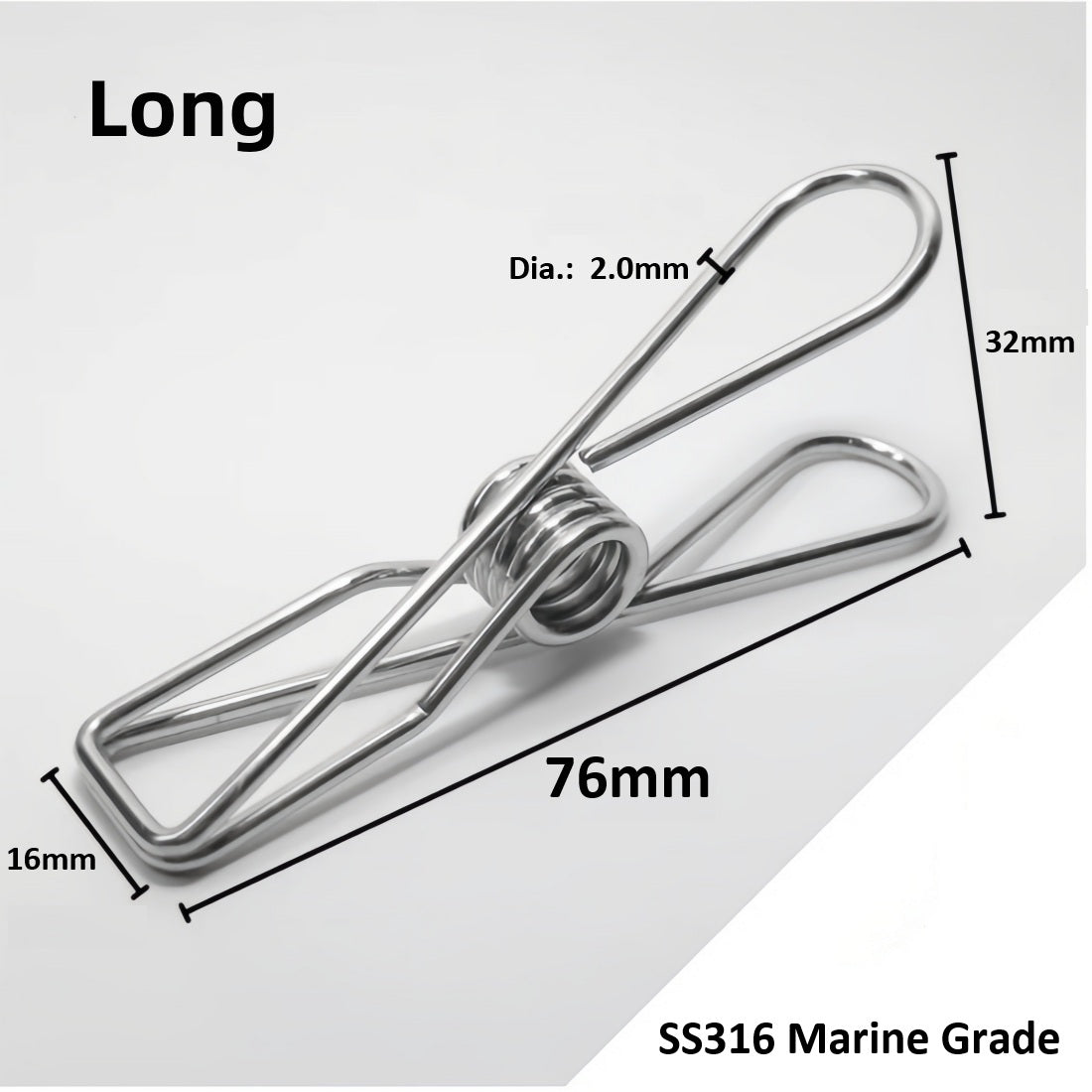 SS316 Marine Grade Stainless Steel Laundry Clips Pack of 10