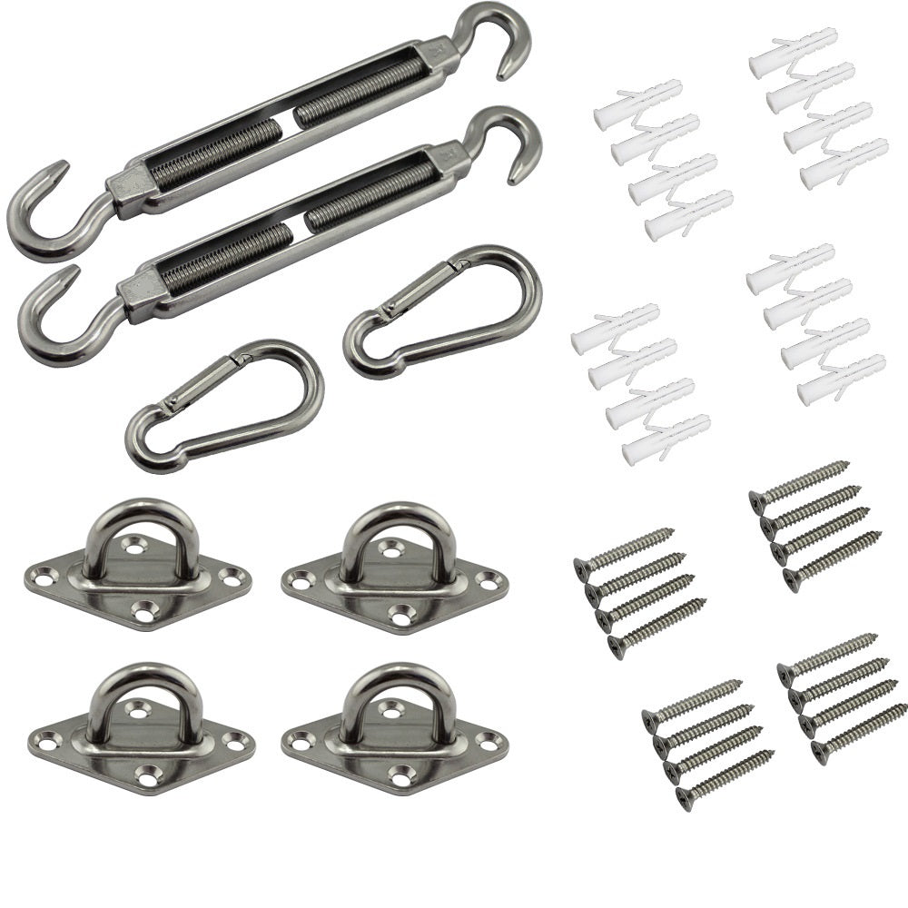 40pcs Sun Shade Sail Hardware Kit Set Marine Grade Stainless Steel 316