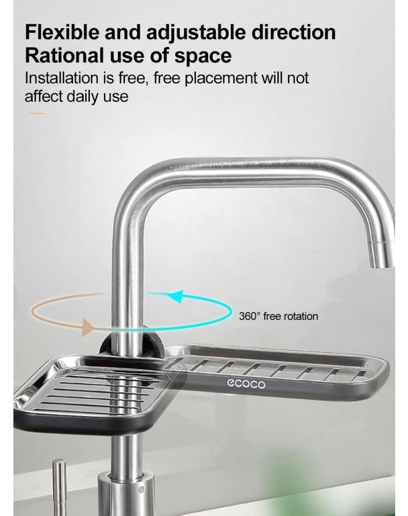 Sink Faucet Organizer Sponge Soap holder Storage Rack Dish Cloth Drain Holder