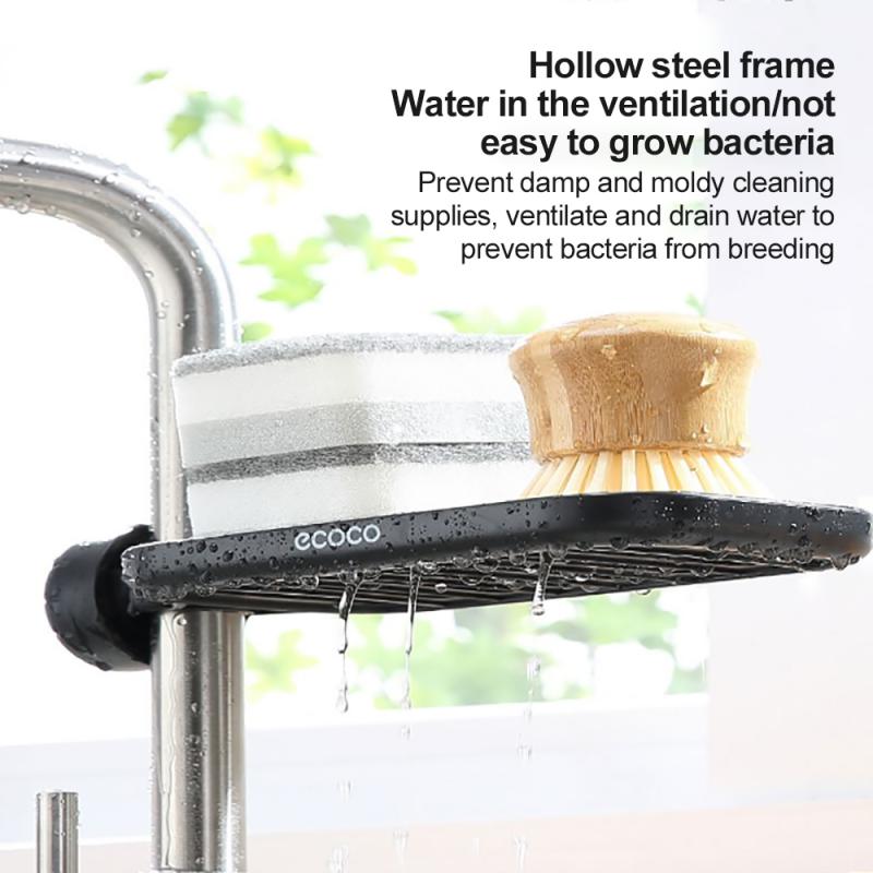 Sink Faucet Organizer Sponge Soap holder Storage Rack Dish Cloth Drain Holder