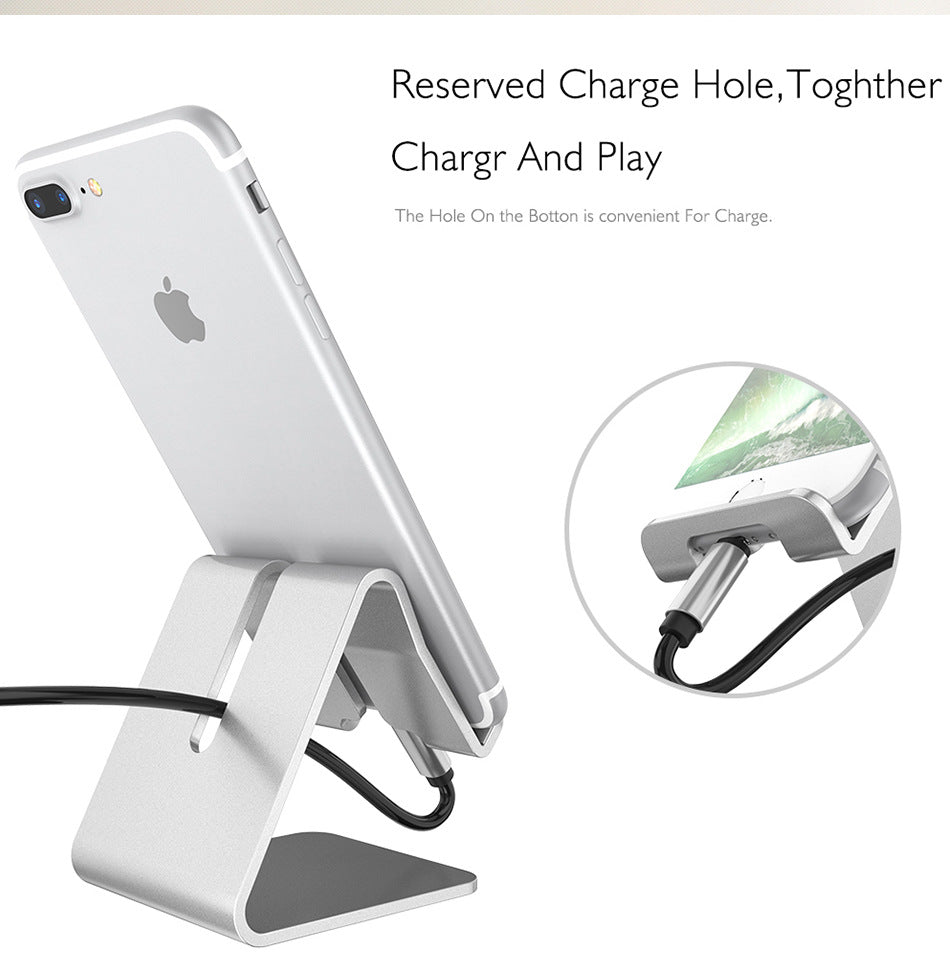 Aluminum Metal Smartphone Desk Stand - Silver