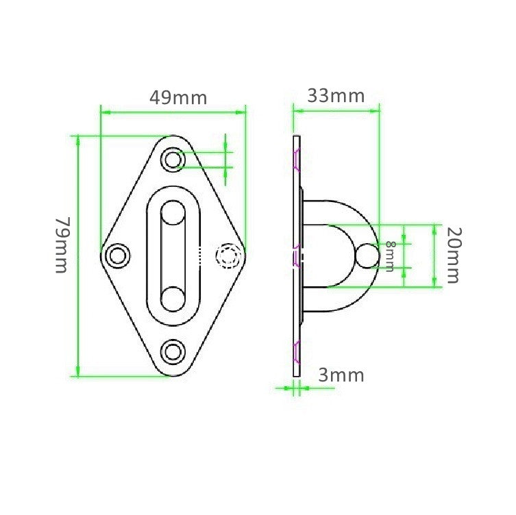 8mm Marine Grade Stainless Steel 316 Pad Eye Shade Sail Accessory