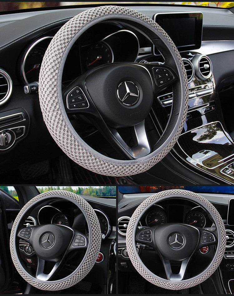 38CM Diameter Universal Steering Wheel Cover Red/Grey/Black