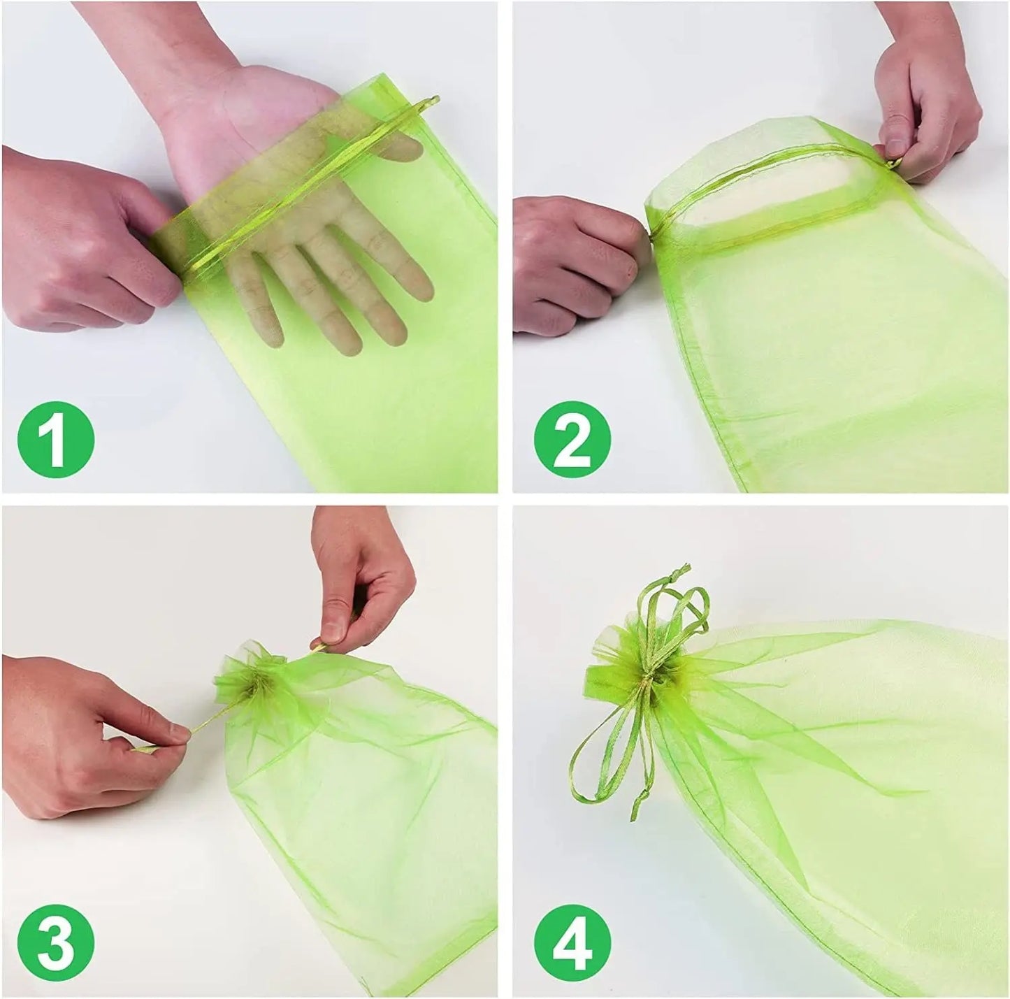 20pcs Fruit Protection Bags Anti-Bird Netting Strawberry Figs Grapes Mesh Bag