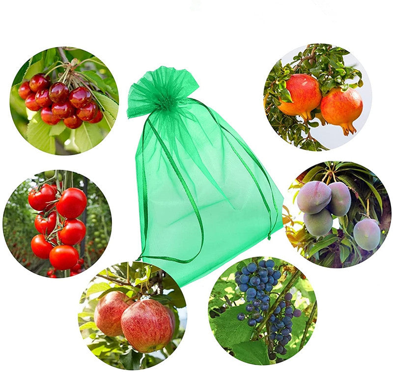 20pcs Fruit Protection Bags Anti-Bird Netting Strawberry Figs Grapes Mesh Bag
