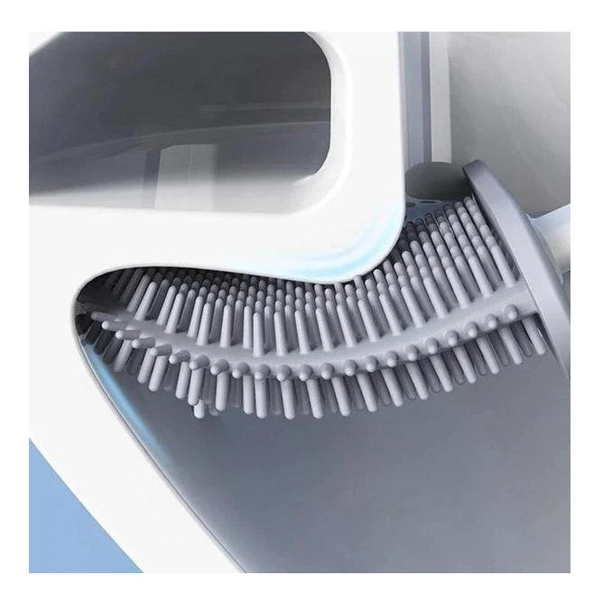 Soft Head Silicone Wall Mount Toilet Brush + Toothpaste Squeezer