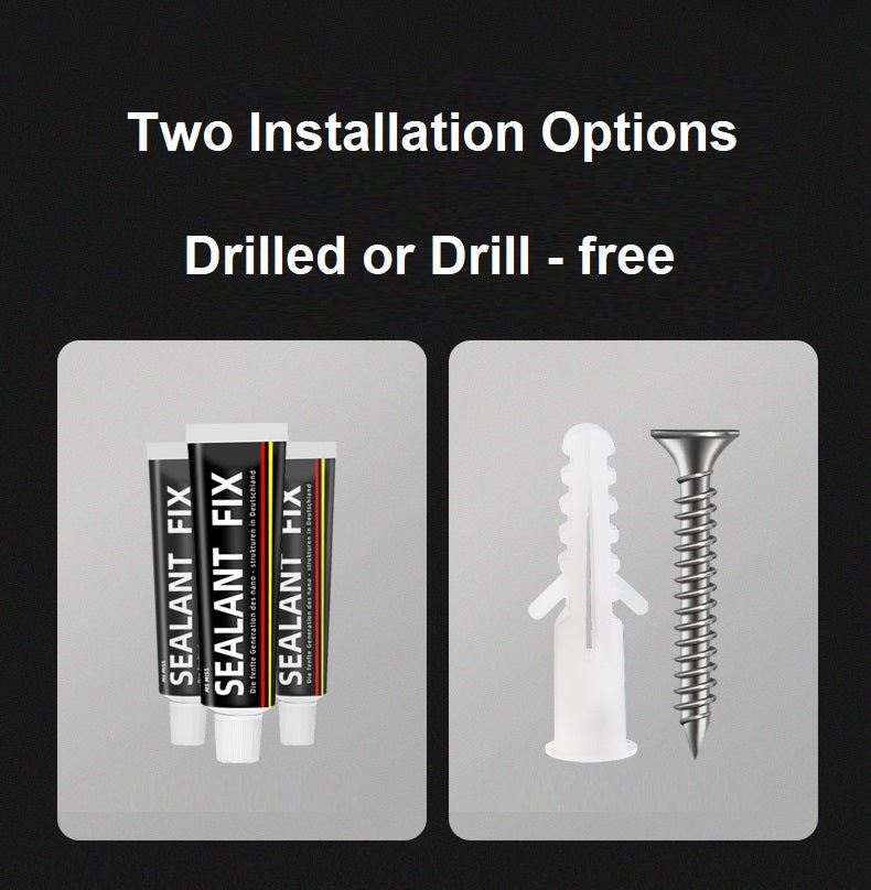 Drill-free Stainless Steel 304 Toilet Paper Roll Holder with Phone Shelf