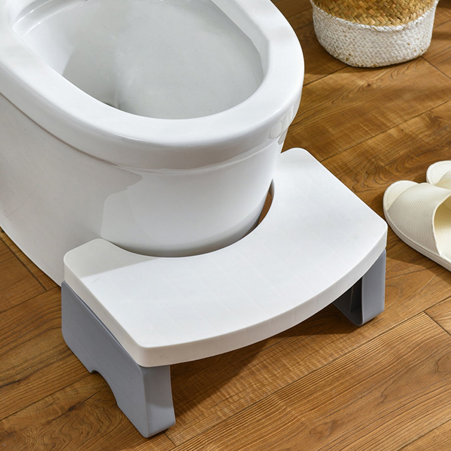 Toilet Step Stool Toilet Squat Footstool Toilet stool - White