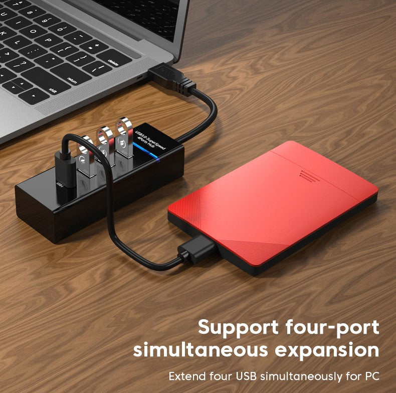 4 Ports USB3.0 Hub High Speed Multi USB Splitter Adapter OTG 30cm