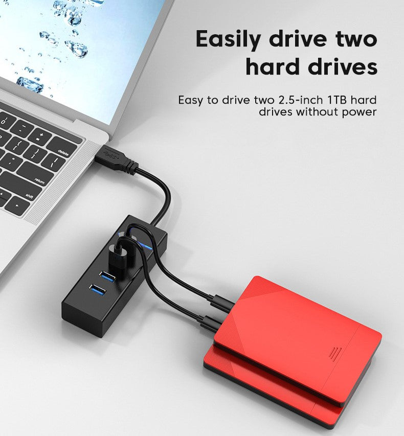 4 Ports USB3.0 Hub High Speed Multi USB Splitter Adapter OTG 30cm