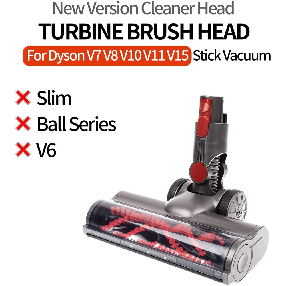 Updated High Speed Motor Motorized Turbine Brush Head with LED Headlight for Dyson V7 V8 V10 V11 V15