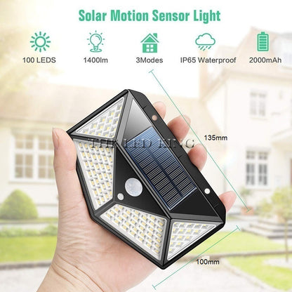 100 LED Wallmount Solar Light with PIR Motion Sensor Waterproof Solar light