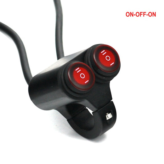 Motorcycle Universal Light Indicator Switch 12V Aluminum Alloy Waterproof 2 Control Switches
