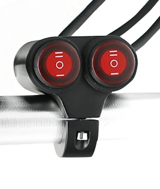 Motorcycle Universal Light Indicator Switch 12V Aluminum Alloy Waterproof 2 Control Switches