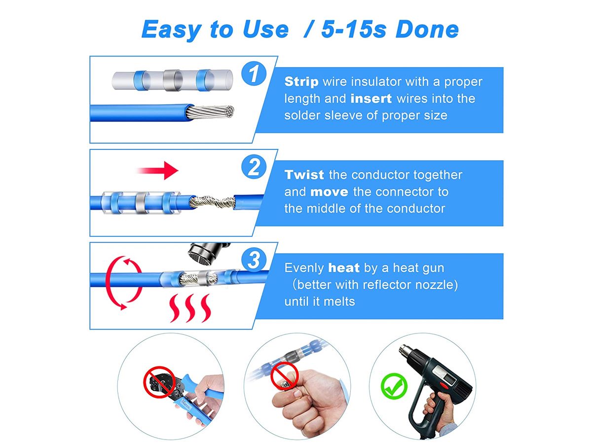 300Pcs Waterproof Heat Shrink Solder Sleeves